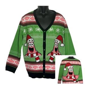 SpongeBob Squarepants Ugly Christmas Sweater Medium Cardigan Hipster Par…
